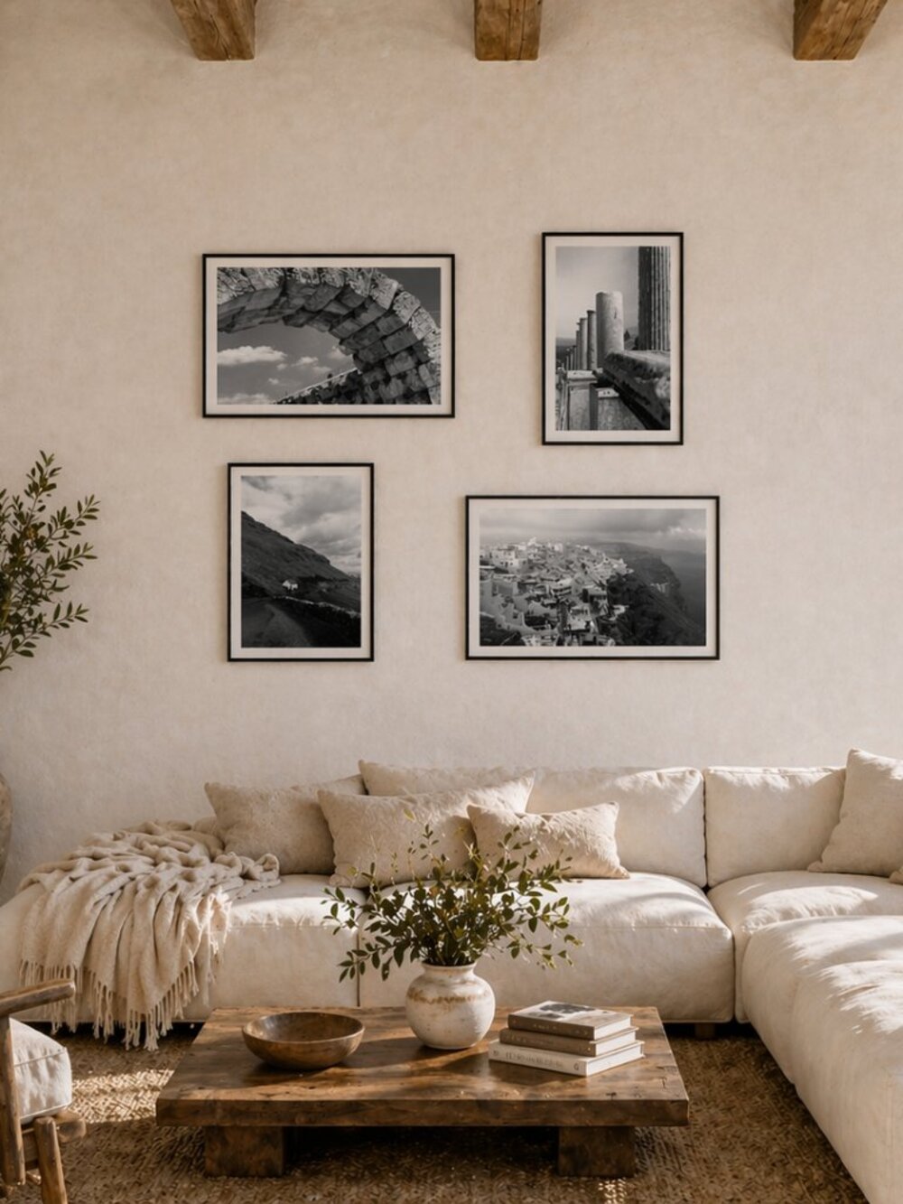 Greece Ireland Santorini Travel Photography Set Ephesus Ruins B&W Photo